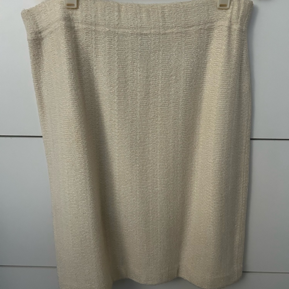 St. John Cream Bouclé Mini Skirt